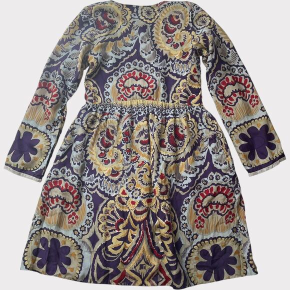Johnny Was 100% Silk Dress Long Sleeve Floral Wrap Boho Fully Lined Pockets XS - Picture 6 of 7